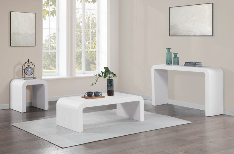 Toulon Oak Veneer Coffee Table in White - 99072White-C