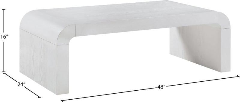 Toulon Oak Veneer Coffee Table in White - 99072White-C