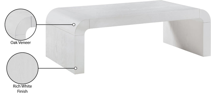 Toulon Oak Veneer Coffee Table in White - 99072White-C