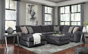 Tracling 3-Piece Sectional with Ottoman in Slate - PKG001612