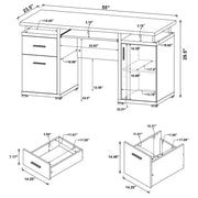 Tracy 55-inch 2-drawer Office Computer Desk White - 800108
