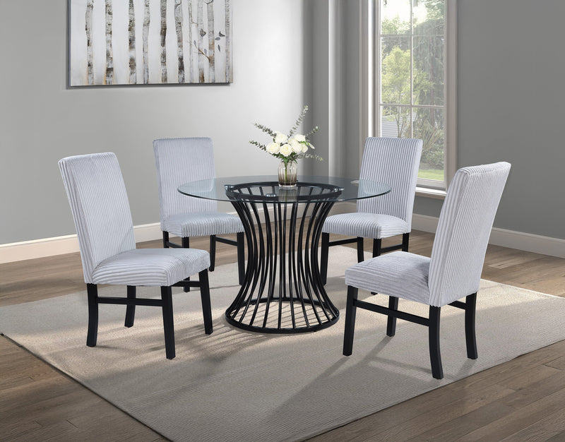 Tracy Light Gray Round Dining Set - Gate FurnitureDining Room Set
