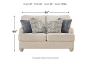 Traemore Linen Loveseat - Gate FurnitureLoveseat