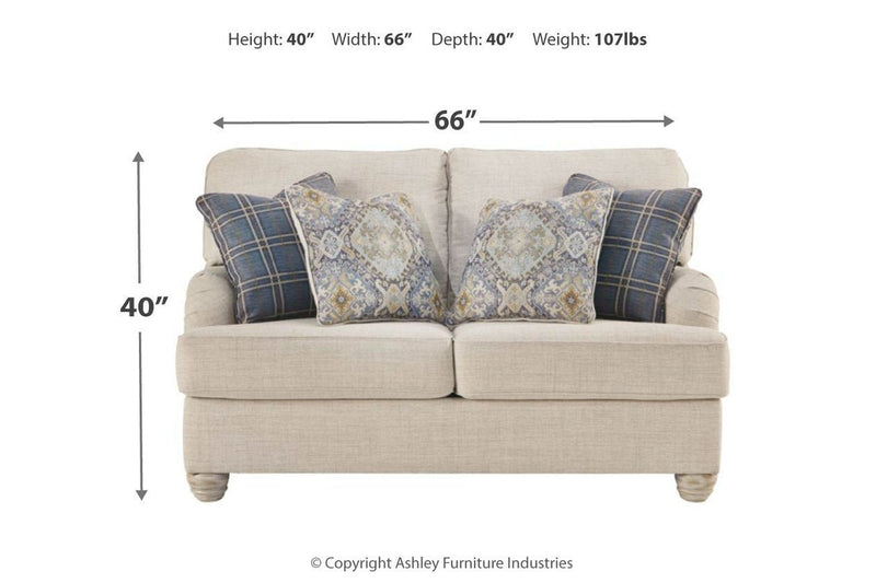 Traemore Linen Loveseat - Gate FurnitureLoveseat