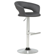 Travia Adjustable Leatherette Swivel Bar Stool Grey and Chrome - 182718GRY