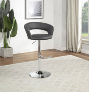 Travia Adjustable Leatherette Swivel Bar Stool Grey and Chrome - 182718GRY