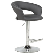 Travia Adjustable Leatherette Swivel Bar Stool Grey and Chrome - 182718GRY