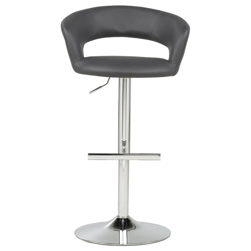 Travia Adjustable Leatherette Swivel Bar Stool Grey and Chrome - 182718GRY