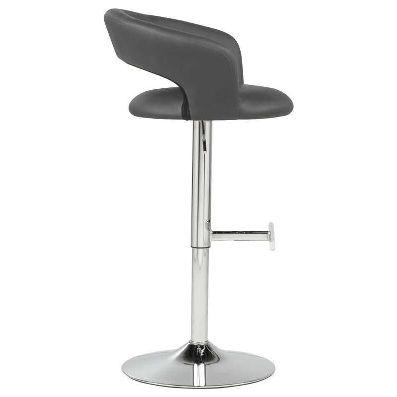 Travia Adjustable Leatherette Swivel Bar Stool Grey and Chrome - 182718GRY