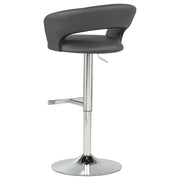 Travia Adjustable Leatherette Swivel Bar Stool Grey and Chrome - 182718GRY
