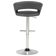 Travia Adjustable Leatherette Swivel Bar Stool Grey and Chrome - 182718GRY