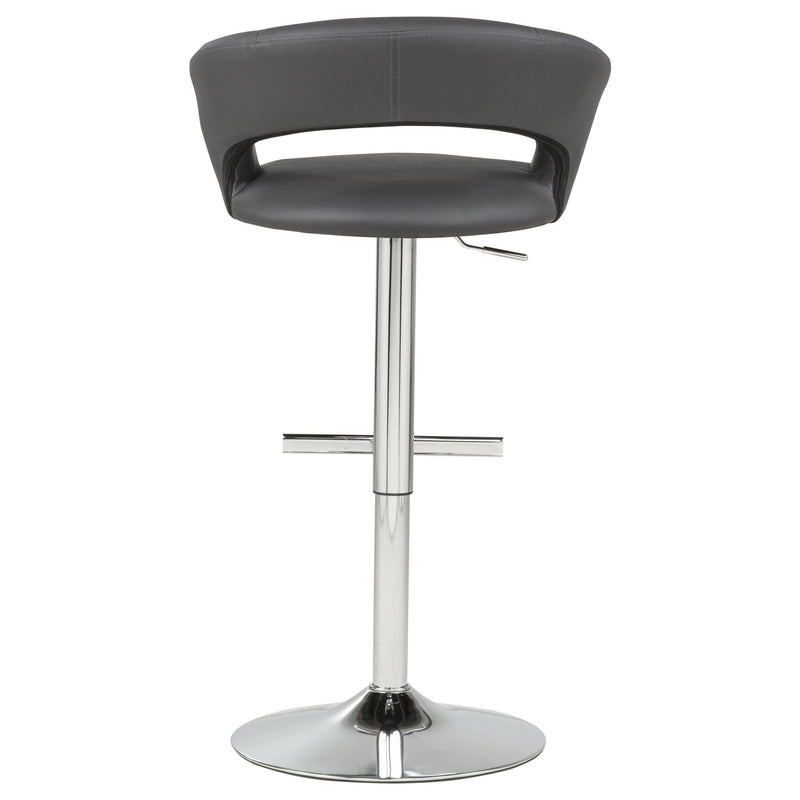 Travia Adjustable Leatherette Swivel Bar Stool Grey and Chrome - 182718GRY