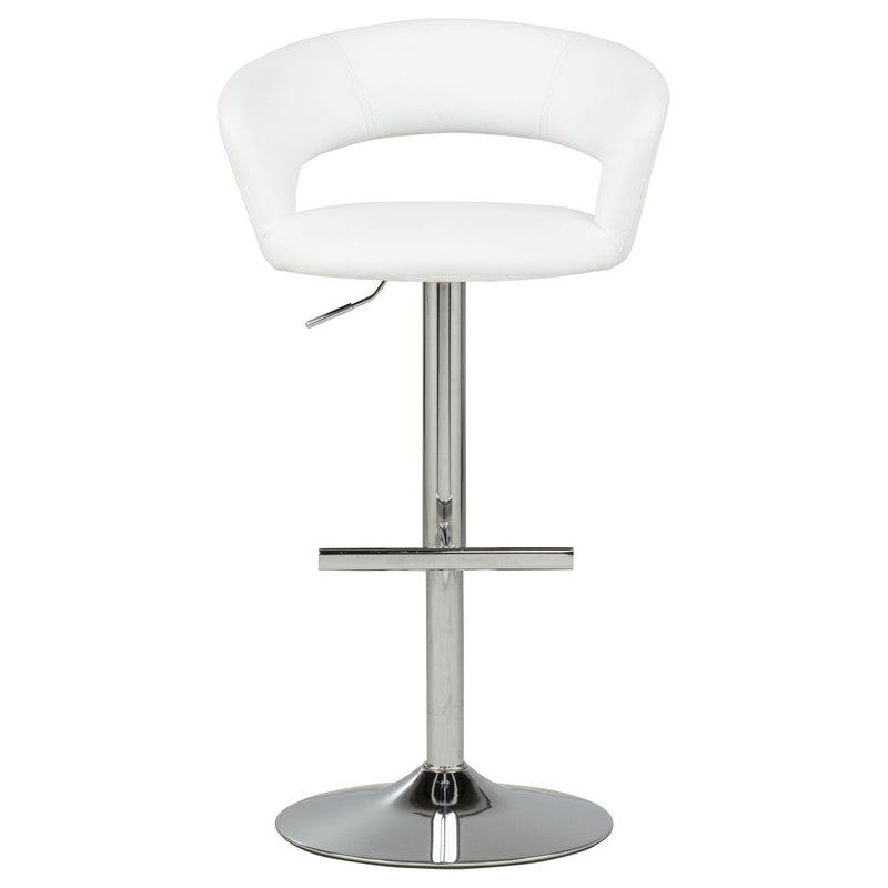 Travia Adjustable Leatherette Swivel Bar Stool White and Chrome - 182718WHT