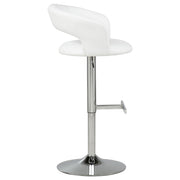 Travia Adjustable Leatherette Swivel Bar Stool White and Chrome - 182718WHT