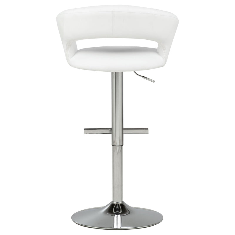 Travia Adjustable Leatherette Swivel Bar Stool White and Chrome - 182718WHT