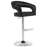 Travia Leatherette Upholstered Adjustable Bar Stool Black - 182157BLK