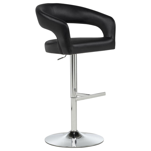 Travia Leatherette Upholstered Adjustable Bar Stool Black - 182157BLK
