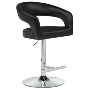 Travia Leatherette Upholstered Adjustable Bar Stool Black - 182157BLK