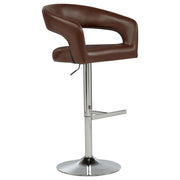 Travia Leatherette Upholstered Adjustable Bar Stool Cocoa Brown - 182157BRN