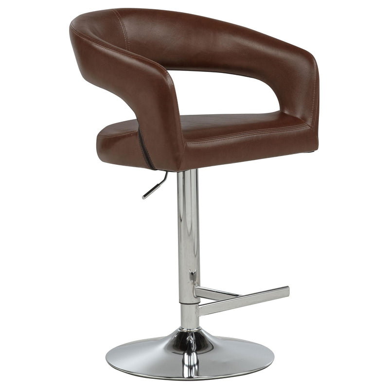 Travia Leatherette Upholstered Adjustable Bar Stool Cocoa Brown - 182157BRN