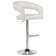 Travia Leatherette Upholstered Adjustable Bar Stool Ivory - 182157IVR