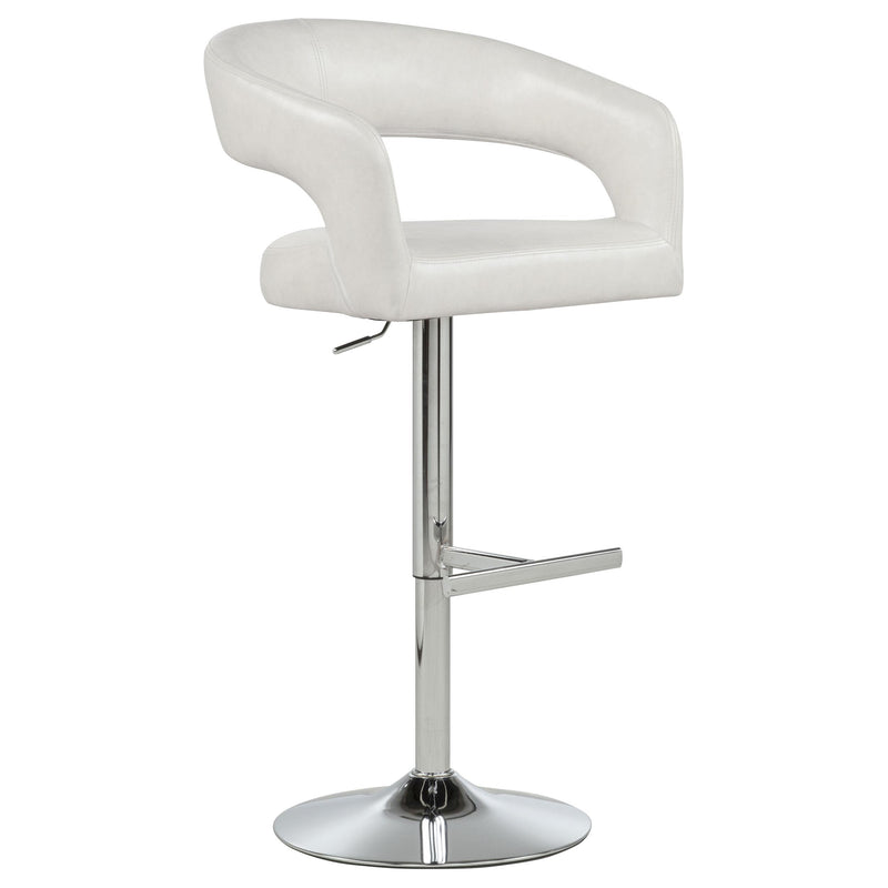 Travia Leatherette Upholstered Adjustable Bar Stool Ivory - 182157IVR