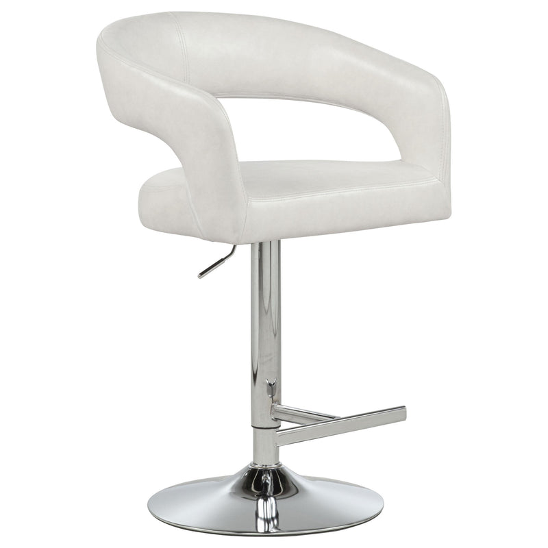 Travia Leatherette Upholstered Adjustable Bar Stool Ivory - 182157IVR