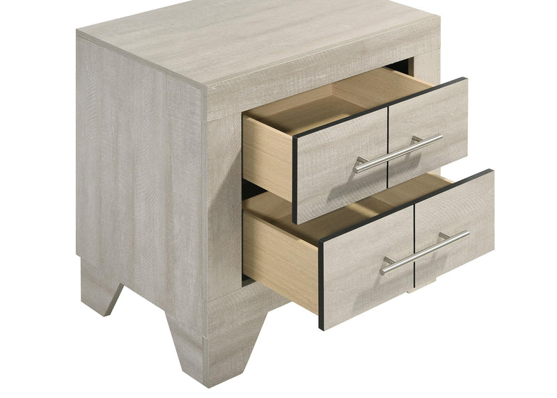 Trenton 2-drawer Nightstand Bedside Table Rustic Cream - 225062