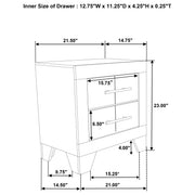 Trenton 2-drawer Nightstand Bedside Table Rustic Cream - 225062