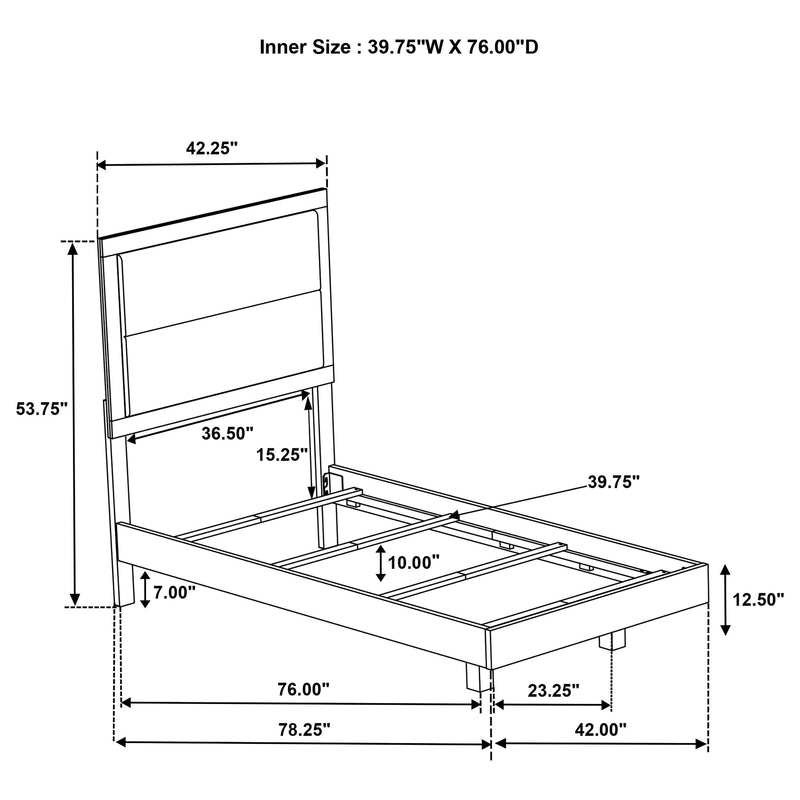 Trenton 54-inch Wood Twin Panel Bed Rustic Cream - 225061T