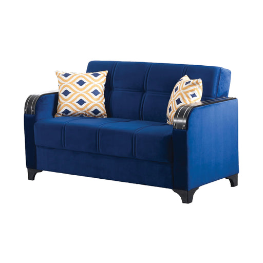 Trenton 61 in. Convertible Sleeper Loveseat in Blue with Storage - Gate FurnitureLoveseat