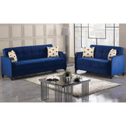 Trenton 61 in. Convertible Sleeper Loveseat in Blue with Storage - Gate FurnitureLoveseat