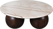Treviso Marble Top And Mango Wood Base Coffee Table in Beige - 99092Beige-CT