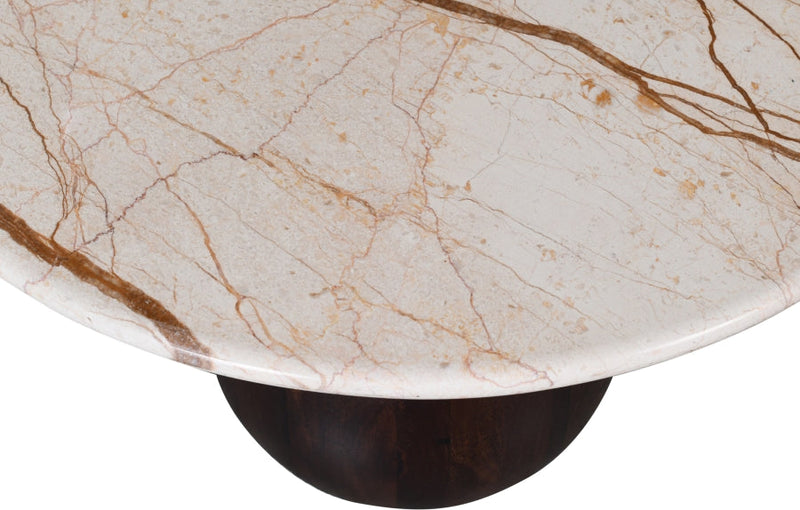 Treviso Marble Top And Mango Wood Base Coffee Table in Beige - 99092Beige-CT