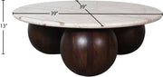 Treviso Marble Top And Mango Wood Base Coffee Table in Beige - 99092Beige-CT