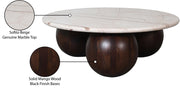 Treviso Marble Top And Mango Wood Base Coffee Table in Beige - 99092Beige-CT