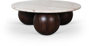 Treviso Marble Top And Mango Wood Base Coffee Table in Beige - 99092Beige-CT