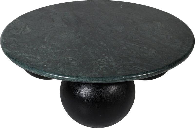Treviso Marble Top And Mango Wood Base Coffee Table in Green - 99092Green-CT