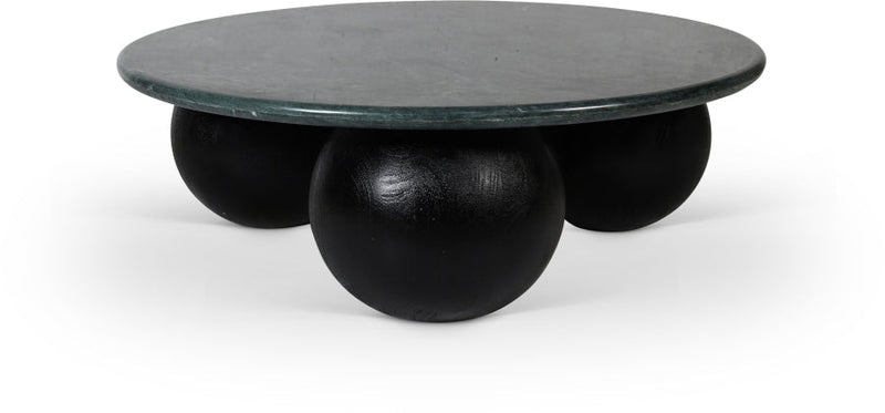 Treviso Marble Top And Mango Wood Base Coffee Table in Green - 99092Green-CT