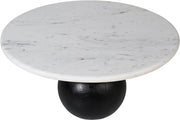 Treviso Marble Top And Mango Wood Base Coffee Table in White - 99092White-CT