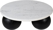 Treviso Marble Top And Mango Wood Base Coffee Table in White - 99092White-CT