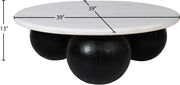 Treviso Marble Top And Mango Wood Base Coffee Table in White - 99092White-CT