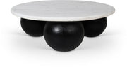 Treviso Marble Top And Mango Wood Base Coffee Table in White - 99092White-CT
