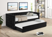 Trina Black Velvet Twin Daybed - Gate FurnitureDaybed