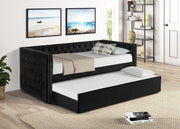 Trina Black Velvet Twin Daybed - Gate FurnitureDaybed