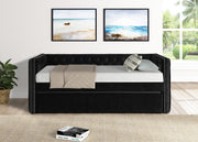 Trina Black Velvet Twin Daybed - Gate FurnitureDaybed