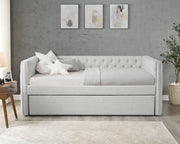 Trina Dove Gray Twin Daybed with Trundle - Gate FurnitureDaybed