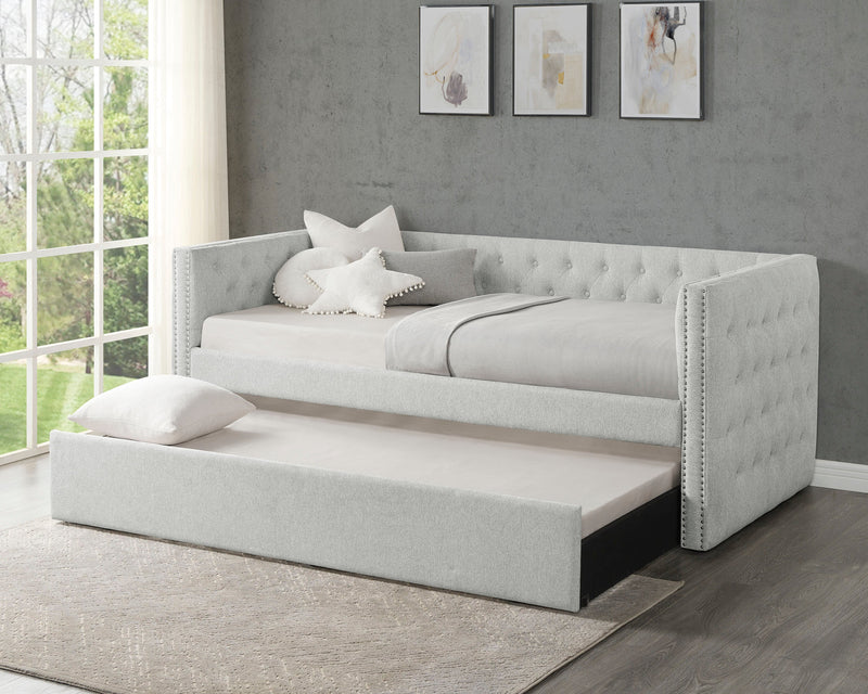 Trina Dove Gray Twin Daybed with Trundle - Gate FurnitureDaybed