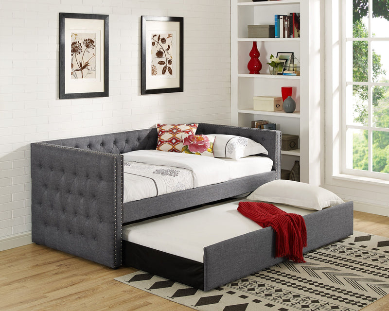 Trina Gray Twin Daybed with Trundle - Gate FurnitureDaybed