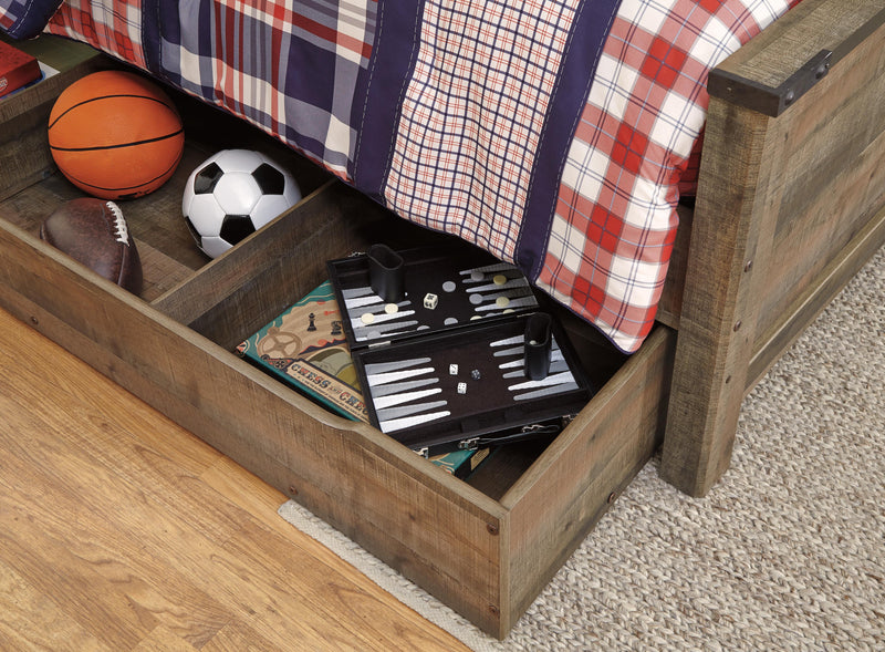 Trinell Brown Full Bookcase Bed with Storage - B446B91
